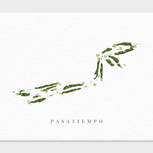Pasatiempo Golf Club / Santa Cruz, CA / Mapa del campo de golf, regalos de arte de golf personalizados para hombres, decoración de pared, impresión de acuarela personalizada