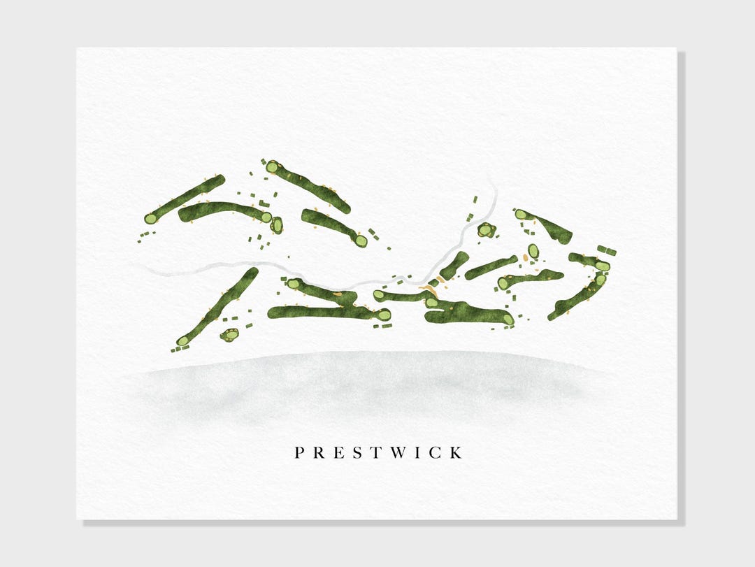 Prestwick Golf Club | Scotland | Golf Course Map, Personalized Golf Art ...
