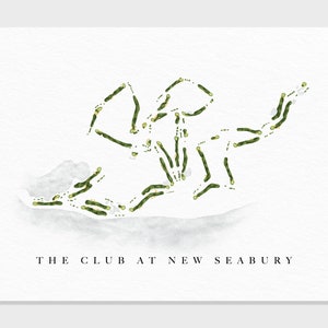 Der Club in New Seabury | Cape Cod, MA | Golf Platz Karte, Golf Kunst Geschenke für Herren Wanddekoration, Benutzerdefinierte Aquarell Druck