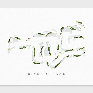 Flussstrang | Bradenton, FL | Golf Platz Karte, Golf Kunst Geschenke für Herren Wanddekoration, Benutzerdefinierte Aquarell Druck