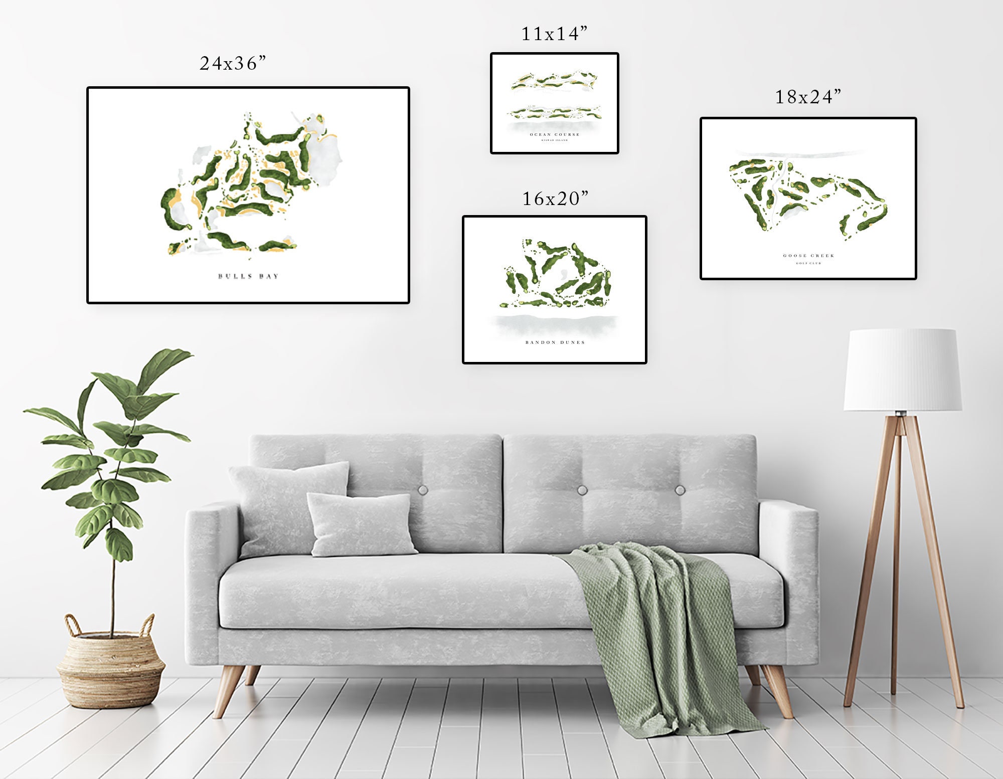 Cuscowilla Lake Oconee Golf Course Map Golf Painting Etsy