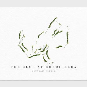 The Club at Cordillera, Mountain Course / Edwards, CO / Mapa del campo de golf, regalo de decoración de golfista para él, diseño de tarjeta de puntuación / Impresión de bellas artes