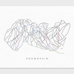 Schneefang | Utah | Ski Urlaubsort Karte Geschenk, Haus in den Bergen, Ski Dekor, personalisierte Familienreise Winterabenteuer, minimalistischer Kunstdruck