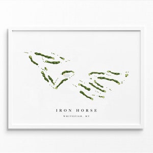 Iron Horse Whitefish MT Golf Course Map Personalized Golf Art Gifts Iron Horse Whitefish MT Golf Course Map Personalized Golf Art Gifts