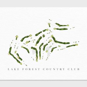 Seewald Countryclub | See St. Louis, MO | Golf Platz Karte, Golf Kunst Geschenke für Herren Wanddekoration, Benutzerdefinierte Aquarell Druck