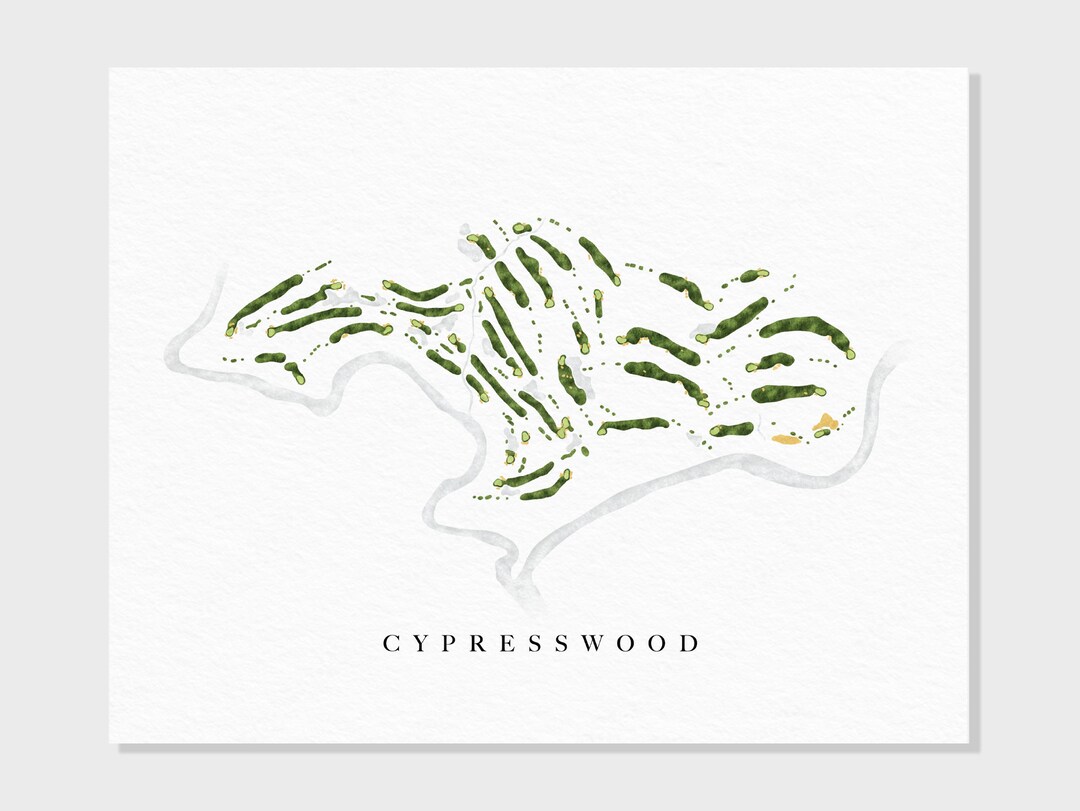 Cypresswood Golf Club Spring TX Golf Course Map Personalized Golf Art Cypresswood Golf Club Spring TX Golf Course Map Personalized Golf Art