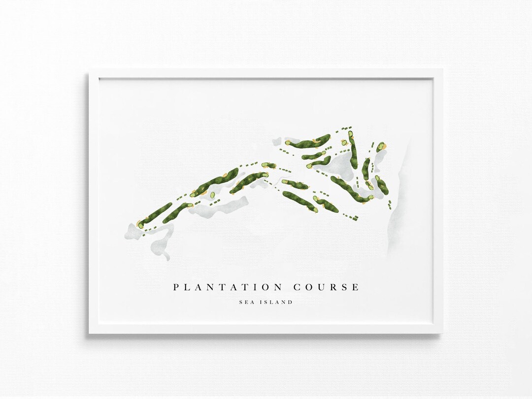 Plantation Course Sea Island, GA Golf Course Map, Golfer Decor Gift