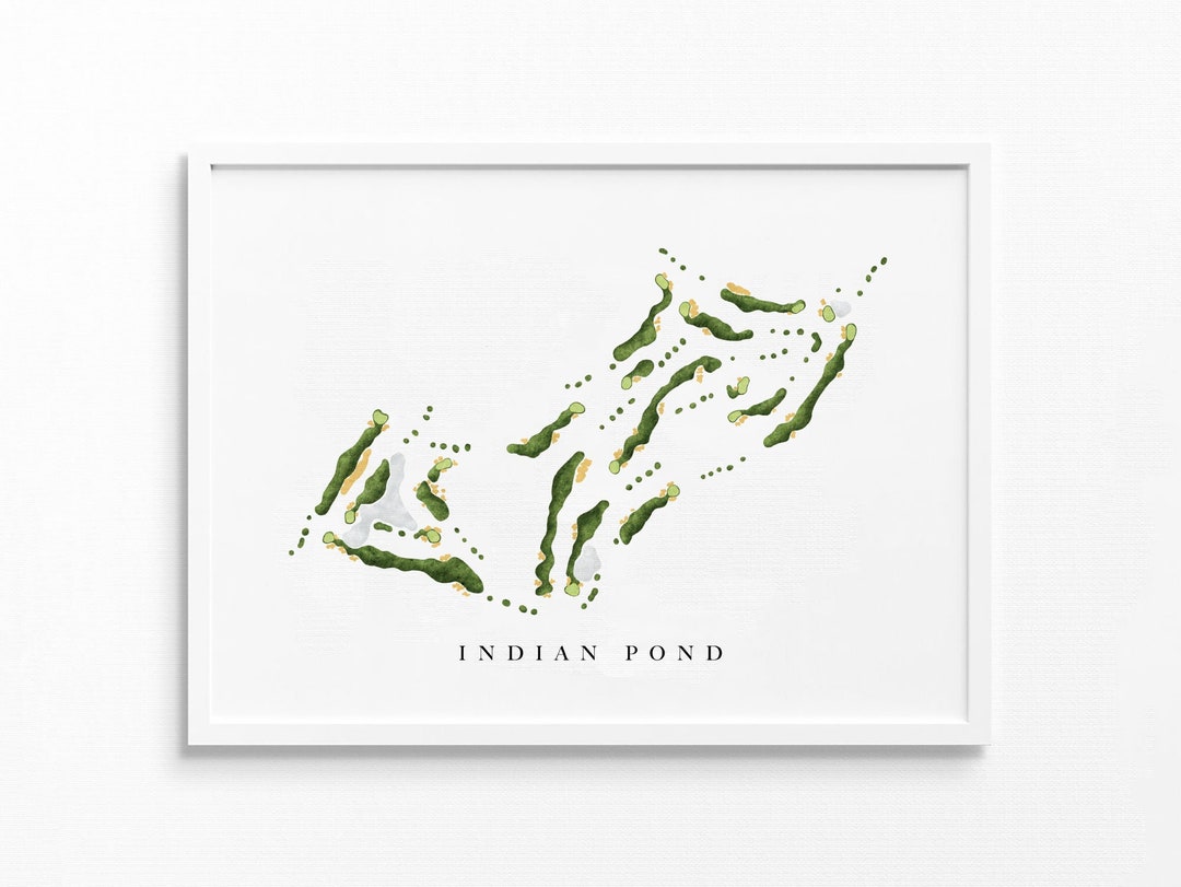 Indian Pond Country Club Kingston, MA Golf Course Map, Personalized