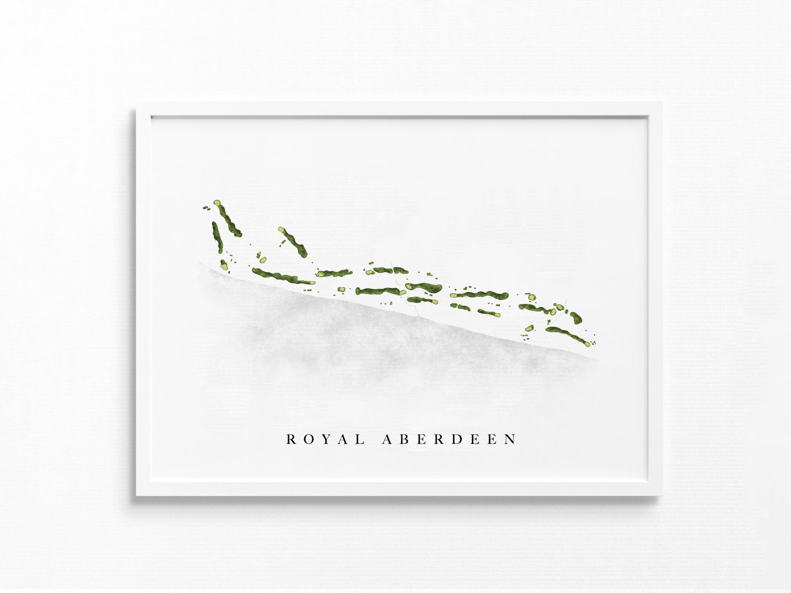 Royal Aberdeen Scotland Golf Course Map Golfer Decor Etsy