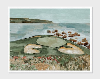 『pebble beach-seventh hole』ピーター・エレンショウ作 View on the Seventh, the 7th Hole at Pebble Beach, Top 100