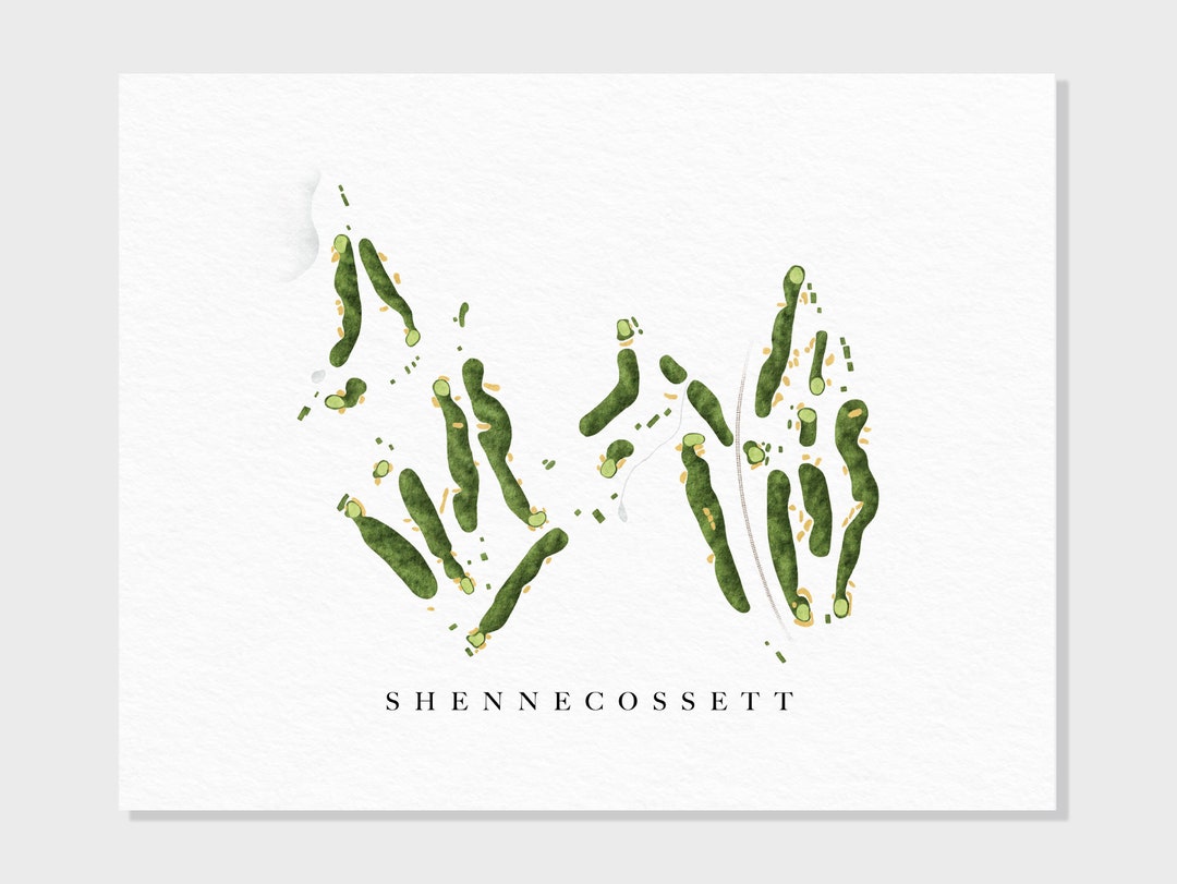 Shennecossett Groton CT Golf Course Map Personalized Golf Art