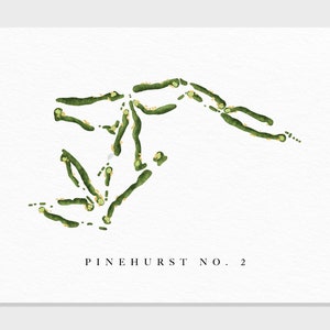 Pinehurst, Carolina do Norte | Mapa do campo de golfe, presente de decoração para golfistas, layout de cartão de pontuação | Impressão de golfe SEM MOLDURA