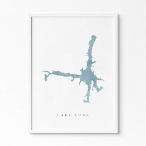 Meerlokmiddel | Noord-Carolina | Cadeau aquarel kaart meer, decor meerhuis, gepersonaliseerde kunst huwelijkscadeau, aangepaste reisschildering, kunstafdruk