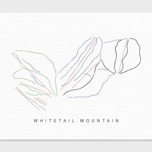 Weißwedelgebirgs | Mercersburg, PA | Wanderkarte Geschenk Mtn House Ski Dekor, personalisierte Familienreise Winterabenteuer, minimalistischer Kunstdruck