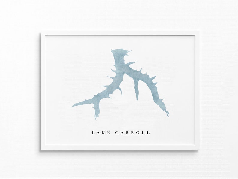 Lake Carroll Lanark IL Lake Map Lake Decor Gift Lake Etsy