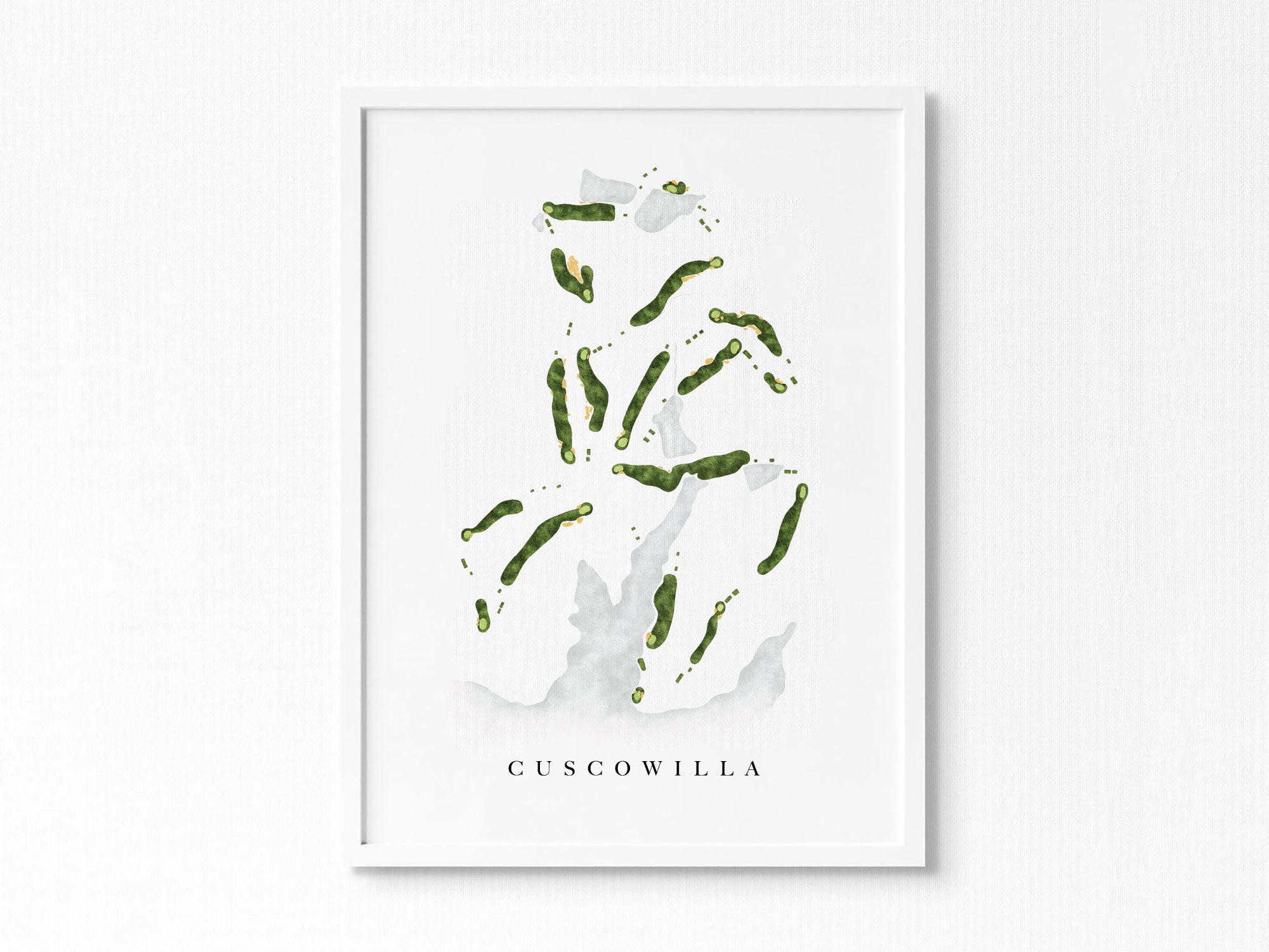 Cuscowilla Lake Oconee Golf Course Map Golf Painting Etsy