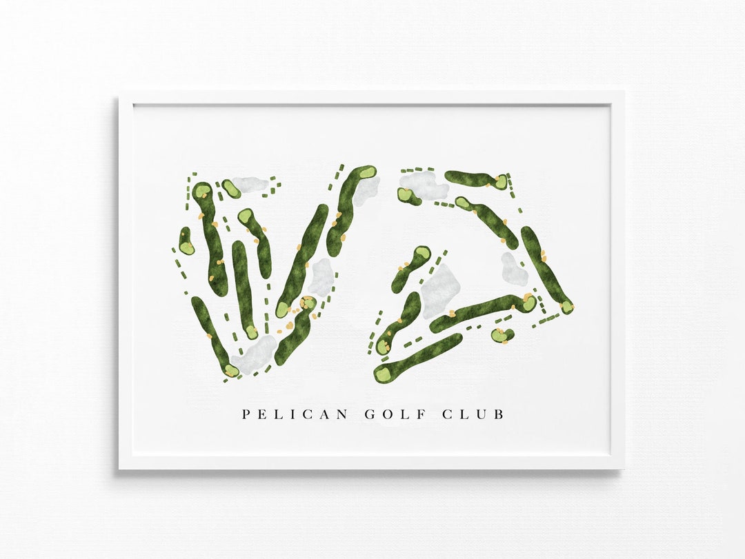Pelican Golf Club Belleair, FL Course Map, Golf Painting, Golf Gift