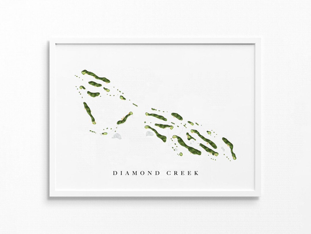 Diamond Creek Golf Club Banner Elk, NC Golf Course Map, Golfer Decor