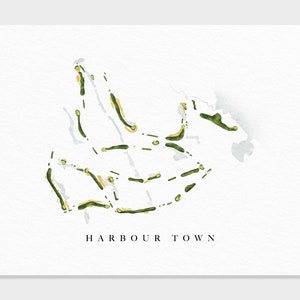 Hafenstadt Golf Links | Hilton Head, Seekiefern-Plantage | Platzkarte, Golfer Dekor Geschenk, Platzkarte | Fine Art Print im Aquarell-Stil