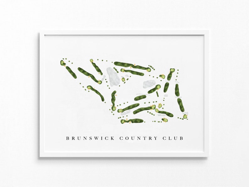 Brunswick Country Club Brunswick GA Golf Course Map Etsy