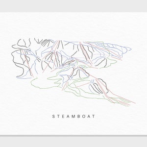 Steamboat Springs | Colorado | Weg Karte Geschenk Berg Haus Ski Dekor, personalisierte Familien Reise Winter Abenteuer, Kunstdruck
