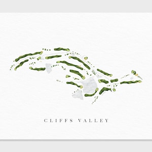 Das Klippental | Travelers Rest, SC | Golf Platz Karte, Golf Kunst Geschenke für Herren Wanddekoration, Benutzerdefinierte Aquarell Druck