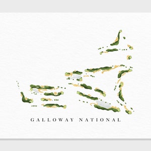 Galloway National Golf Club | Galloway, New Jersey | Golf Platz Karte, Golfer Dekor Geschenk, Scorekarte Layout | Fine Art Print im Aquarell-Stil