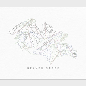 Beaver Creek | Colorado | Wanderkarte Geschenk für Berg Haus Ski Dekor, personalisierte Familienreise Winter Abenteuer, minimalistischer Kunstdruck