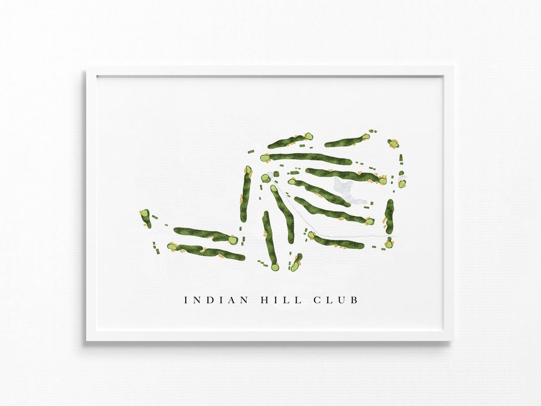 Indian Hill Club IL Golf Course Map Golfer Etsy