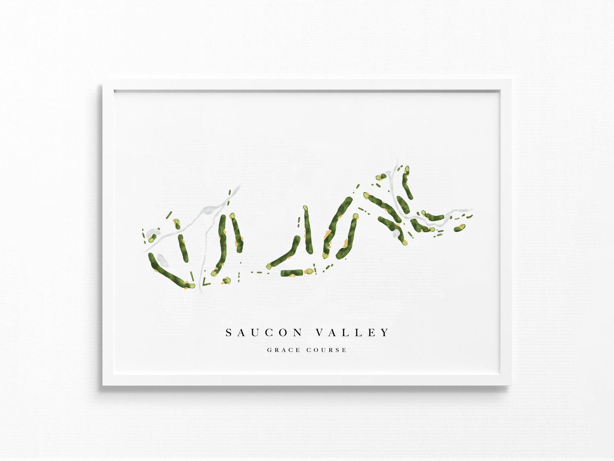 Saucon Valley, Grace Course | Bethlehem/Allentown, PA | Golf Course Map, Golfer Decor Gift, Course Layout | Watercolor-style Print
