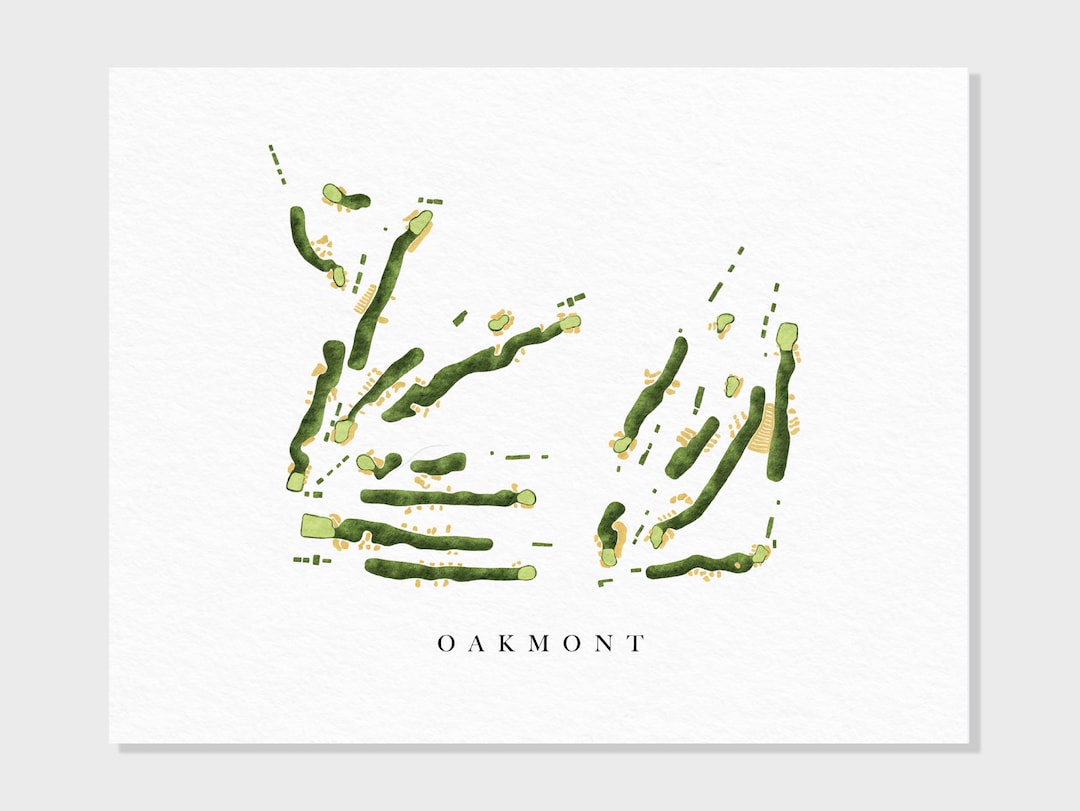 Oakmont Country Club Oakmont, PA Golf Course Map, Personalized Golf Art