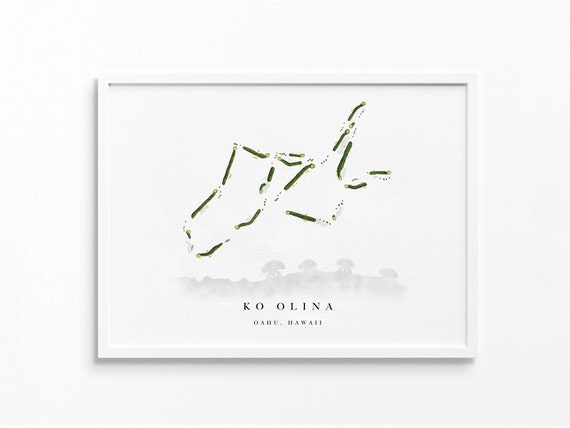 Ko Olina Oahu Hawaii Course Map Golf Painting Golf Etsy