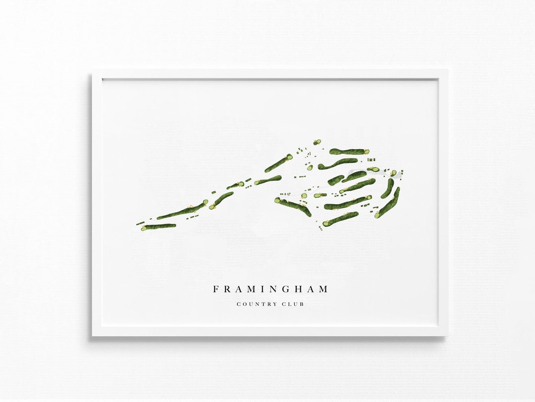 Framingham Country Club Framingham MA Golf Course Map Etsy