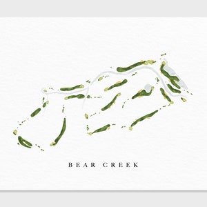 Bear Creek Golf Club | Murrieta, CA | Golf Course Map, Personalized Golf Art Gifts for Men Wall Decor, Custom Watercolor Print