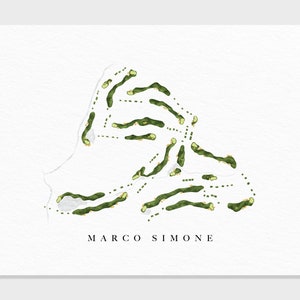 Marco Simone Golf & Country Club | Rzym, Włochy | Mapa pól golfowych, spersonalizowane prezenty golfowe dla mężczyzn, dekoracje ścienne, niestandardowy wydruk akwarelowy
