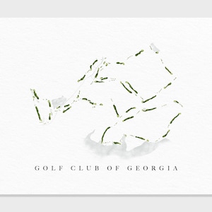 Golf Club of Georgia | Alpharetta, GA | Golf Course Map, Personalized Golf Art Gifts for Men Wall Decor, Custom Watercolor Print