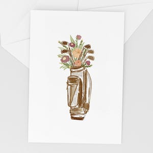 Tarjeta con ramo de flores de golf / Ramo de flores Golf Love / Tamaño A2 4,25" x 5,5" / Incluye sobre