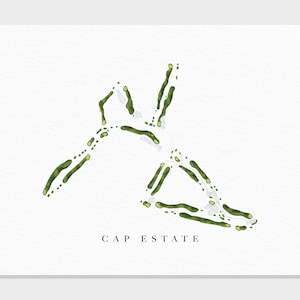 Kombi Cap Golf & Country Club | Rodney Bay, St. Lucia | Golf Platz Karte, Golfspieler Dekor Geschenk für Ihn, Scorecard Layout | Fine Art Druck