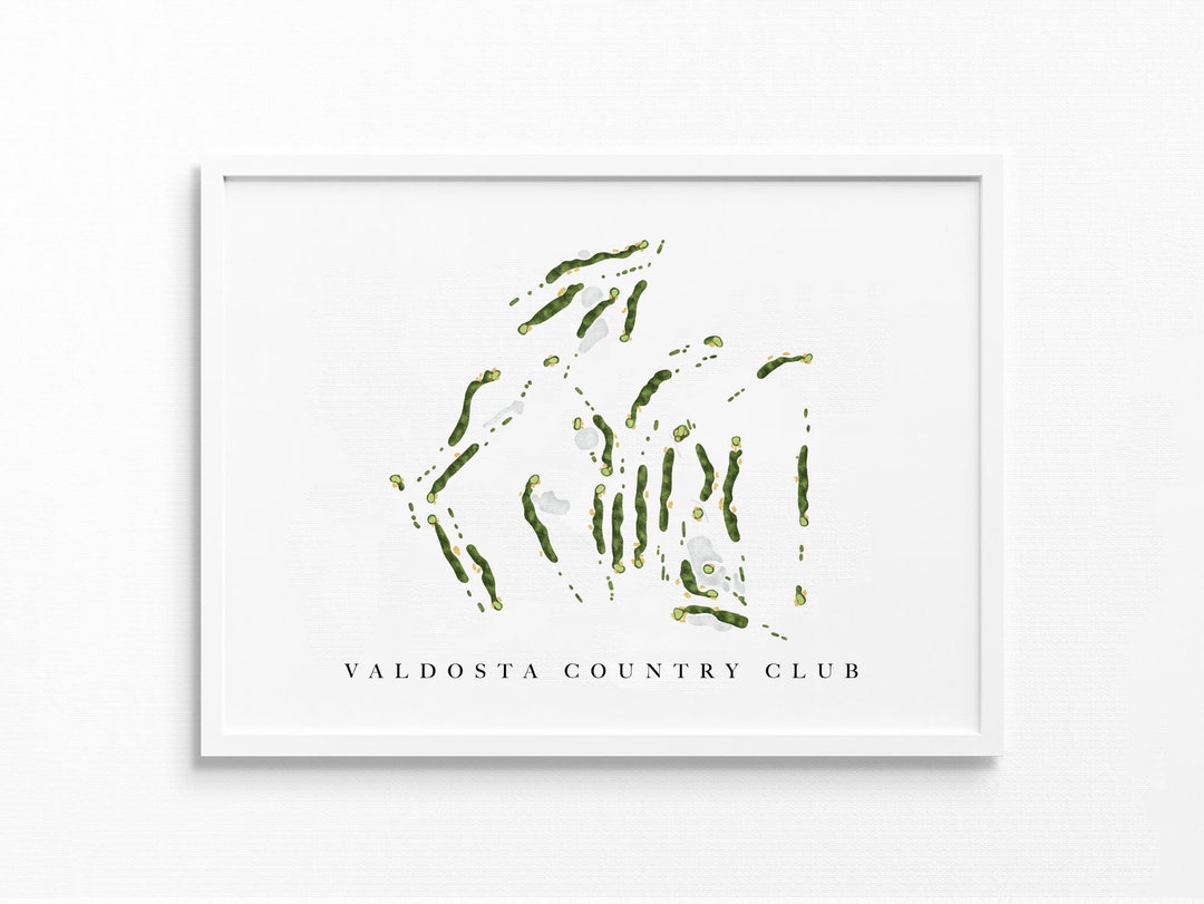 Valdosta Country Club Valdosta, GA Golf Course Map, Personalized Golf Art Gifts for Men Wall