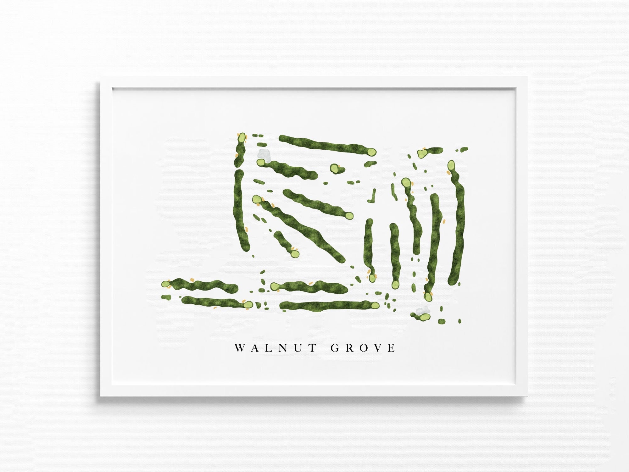 Walnut Grove Country Club | Dayton, OH | Golf Course Map, Personalized Golf Art Gifts for Men Wall Decor, Custom Watercolor Print
