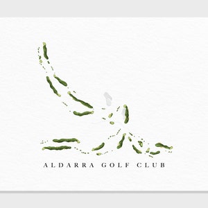 Aldarra-golfclub | Sammamish, WA | Golfbaankaart, gepersonaliseerde golfkunstcadeaus voor mannen Muurdecoratie, aangepaste aquarelafdruk