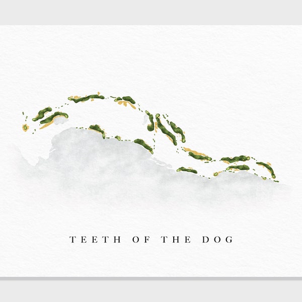 Teeth of the Dog | Casa de Campo, Dominican Republic | Golf Course Map, Golfer Decor Gift for Him, Scorecard Layout | Fine Art Print