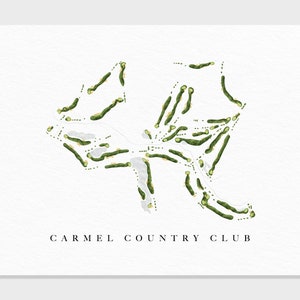 Carmel Country Club / Charlotte, NC / Mappa del campo da golf, regali personalizzati di arte del golf per uomini, decorazioni murali, stampa acquerello personalizzata