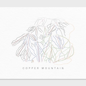 Kupferberg | Colorado | Wanderkarte Geschenk für Berg Haus Ski Dekor, personalisierte Familienreise Winter Abenteuer, minimalistischer Kunstdruck