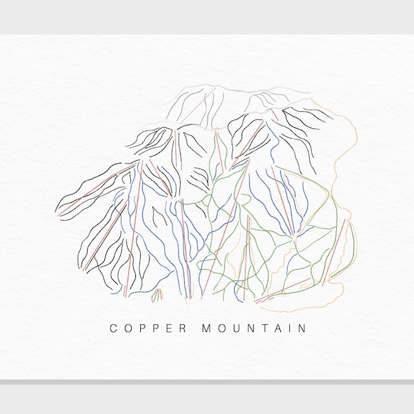 Copper Mountain | Colorado | Trail Map Gift for Mountain House Ski Decor, Personalized Family Travel Winter Adventure, Minimalist Art Print