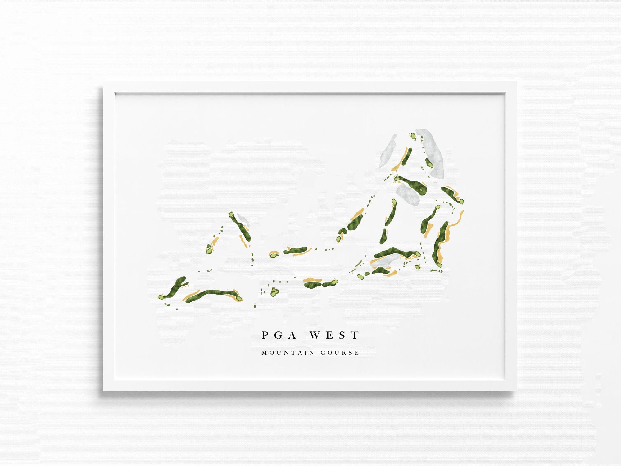PGA West Mountain Course | La Quinta, CA | Golf Course Map, Personalized Golf Art Gifts for Men Wall Decor, Custom Watercolor Print
