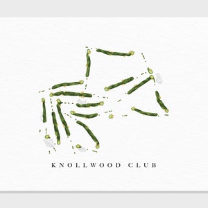 Knollwood Club | Seewald, IL | Golf Platz Karte, Golf Kunst Geschenke für Herren Wanddekoration, Benutzerdefinierte Aquarell Druck