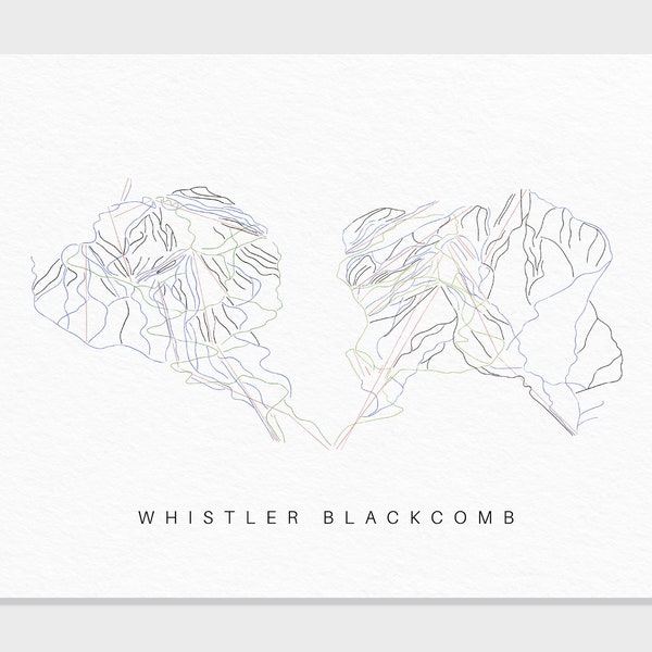 Whistler Blackcomb | Whistler, BC | Trail Map Gift Mountain House Ski Decor, Personalized Family Travel Winter Adventure, Art Print