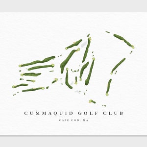 Golf Club | Scheunenstall, MA | Golf Platz Karte, Golf Kunst Geschenke für Herren Wanddekoration, Benutzerdefinierte Aquarell Druck