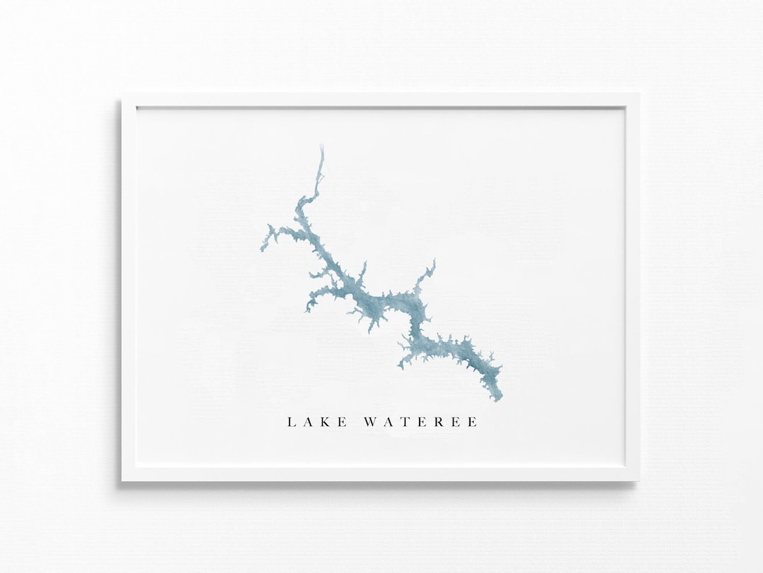 Lake Wateree South Carolina Lake Map, Lake Decor Gift, Lake Layout